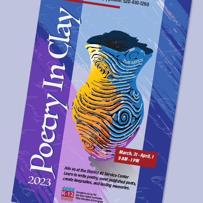 Clay and poetry event poster